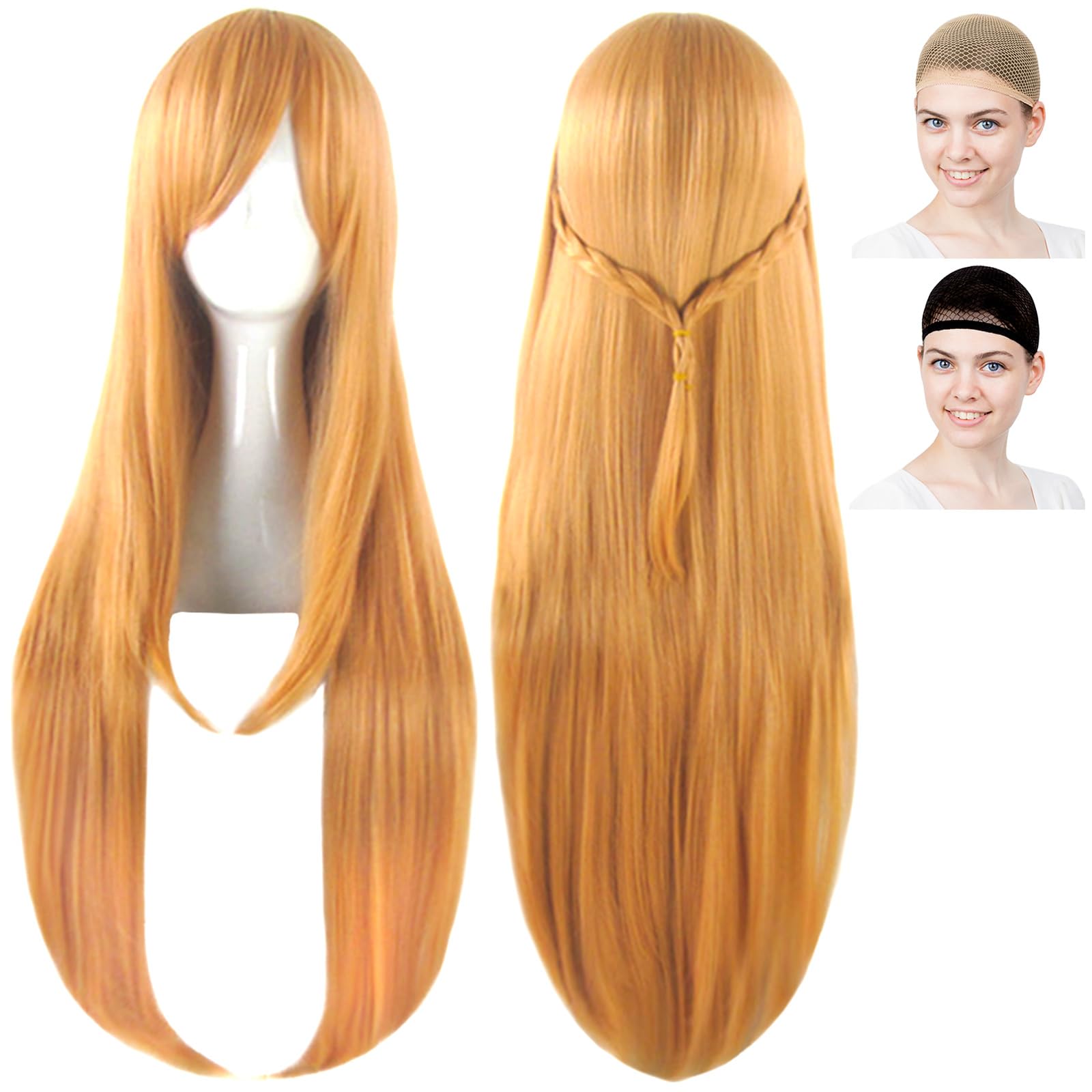

CaseEden Cosplay Wig, Long, Braided, 90cm, Heat-Resistant, Light Brown, Includes 2 Wig Nets