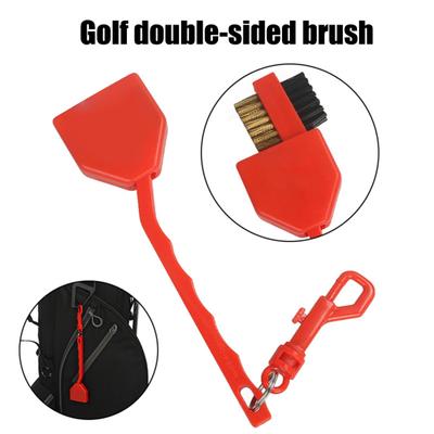 Čistič golfových dvou kartáčů se zasouvacím krytem Čistící kartáč na golfové hole s měděnými nylonovými štětinami Golfové příslušenství