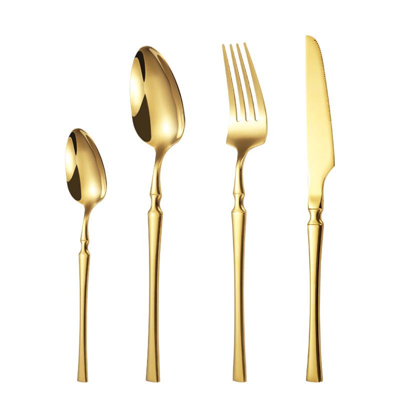 Stainless Steel Small Waist Molding Set, Knife, Fork, Spoon, Set for Hotel, Family Dinner, Out, Non-slip, Feel Good, Full Sets