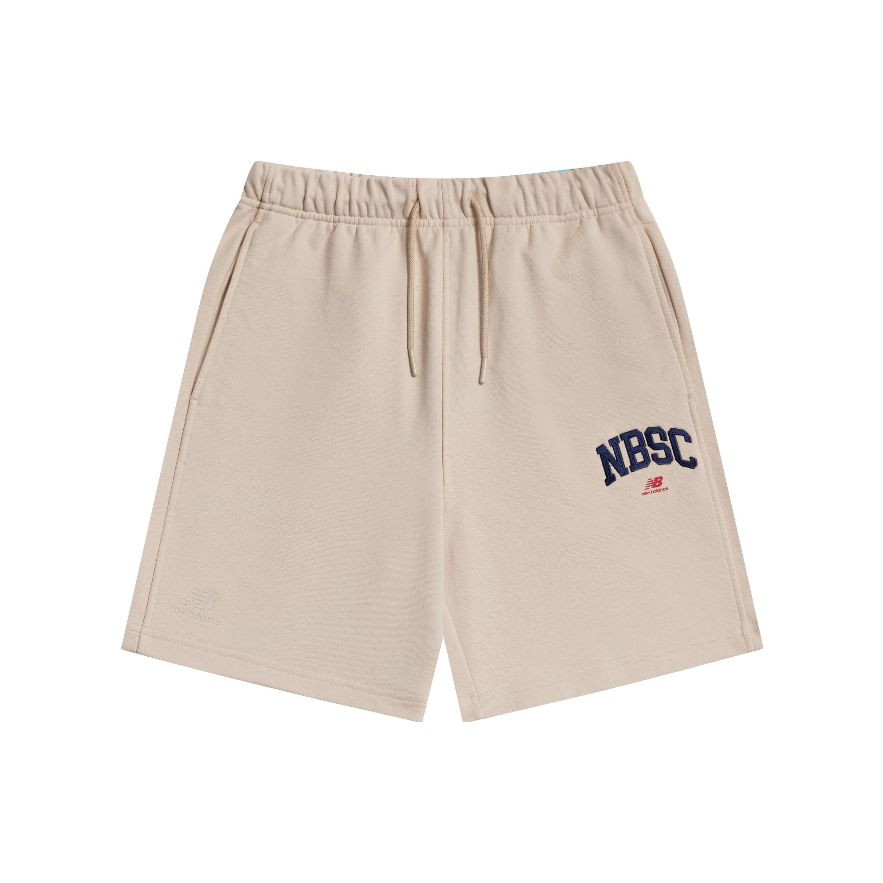 

Повседневные спортивные шорты New Balance с вышитым логотипом на шнуровке, мужские брюки, пшеница 5VD25393-CRE