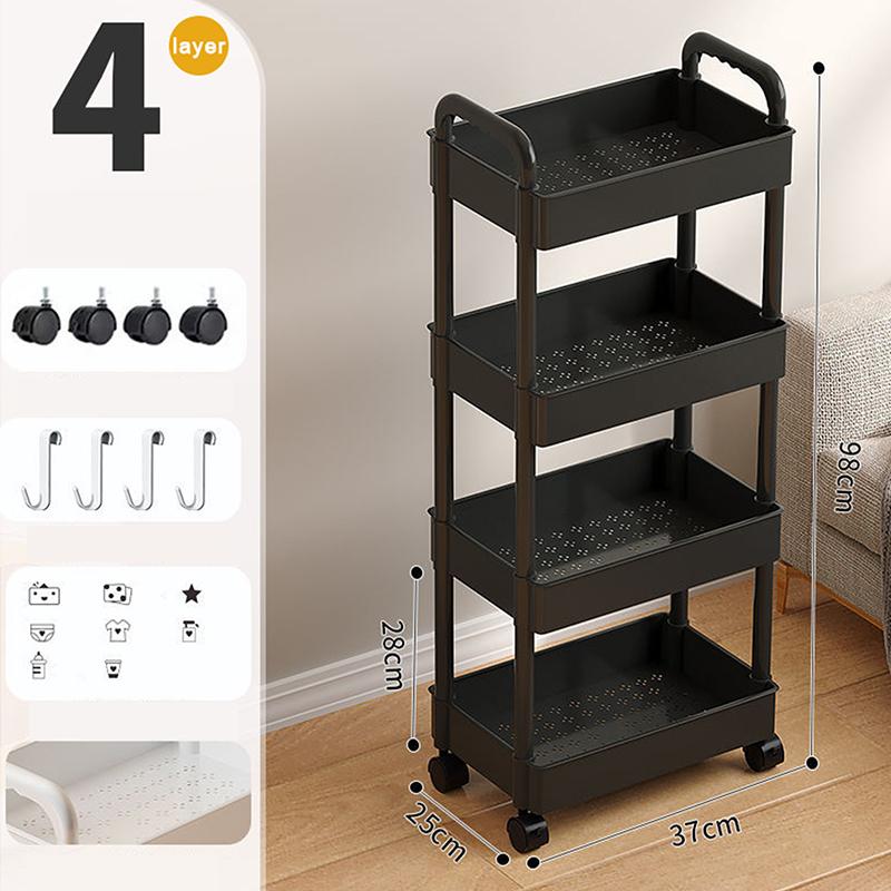 Kitchen Organizers And Storage Rack Household Cart With Wheels Multifunctional Home Accessories Mobile Rack Trolley Bookshelf