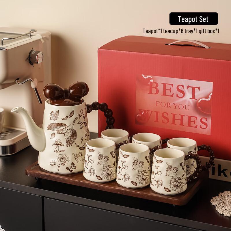 Ceramic Teapot and Tea Cup Set