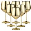 6PCS Stainless Steel Glass Cocktail Creative Metal Wine Glass Bar Restaurant Champagne Red Wine Glass Drinkware Barware Cup