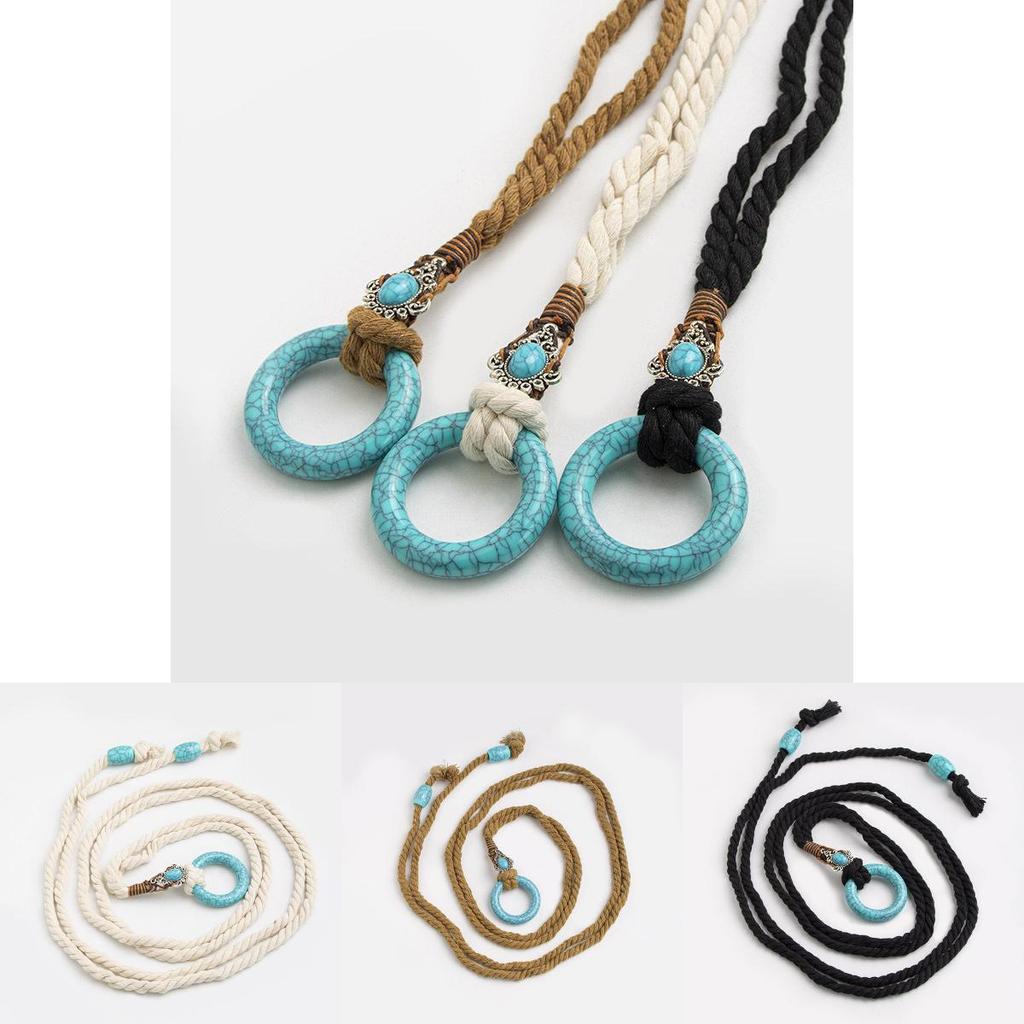 Bohemian Style Waist Rope With Tie Knot Closure For Casual Summer Outfits