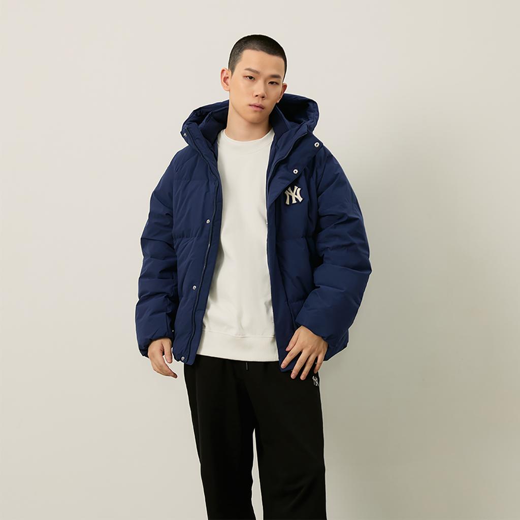 New MLB MLB Preppy Style Collection New York Yankees FW24 Down Jacket Unisex Light Navy Blue 3ADJV1046-50NYL
