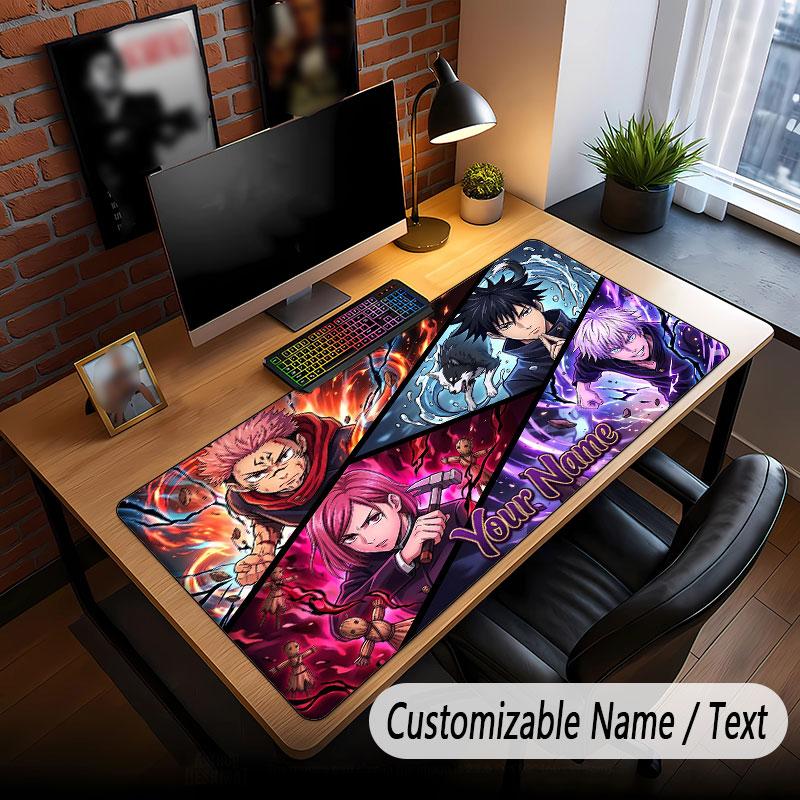 Custom Name Extended Mouse Pad,Jujutsu Kaisen Gaming Desk Mat For Home Office Desktop Decor