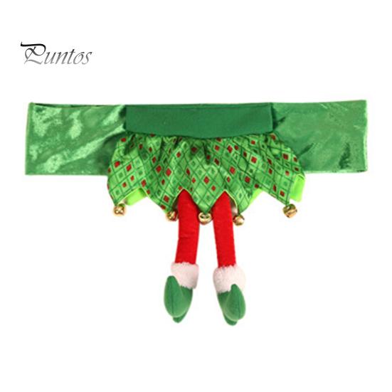 

Рождественский чехол на спинку стула Рождественские чехлы на стулья в форме ножки эльфа Санты для праздников и вечеринок Защитный чехол для обеденного стула для столовой B