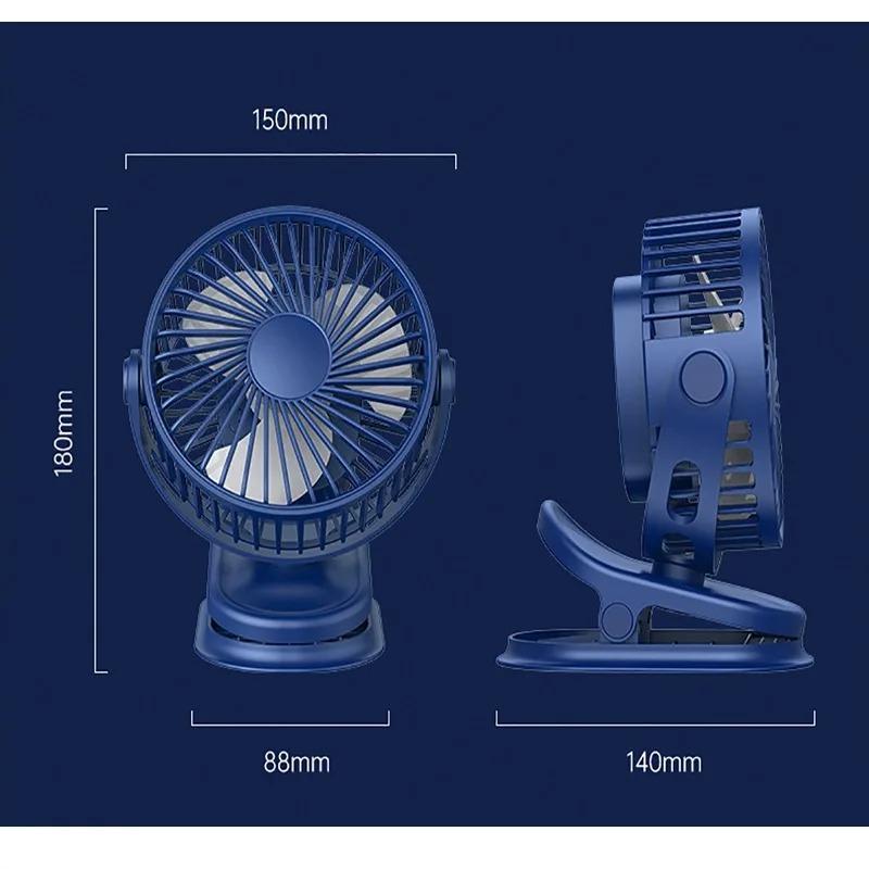 Mini USB Fan Rechargeable Battery Fan with Timer Strong Wind 3 Speed Desktop Portable Quiet Office Camping Outdoor