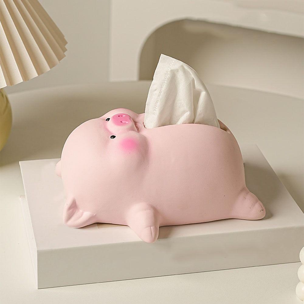 Reusable Ceramic Pig Tissue Box Cute Napkin Storage Case Paper Towel Holder  Storage Supplies