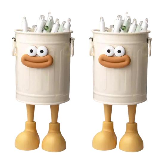 Cartoon Pen Holder Sausage Mouth Storage Bucket Large Capacity Student Desktop Storage Box Desk Organizer for Office Home