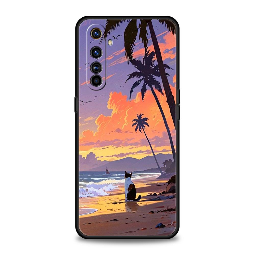 

Чехол для телефона для Oppo A17 A31 A54 A57 A78 A79 A80 A98 Find X5 X6 Reno 7 8 10 11 12 13 F Pro 5G Мягкий ТПУ чехол Забавный Кот Закат Сумка oppo A78 4G