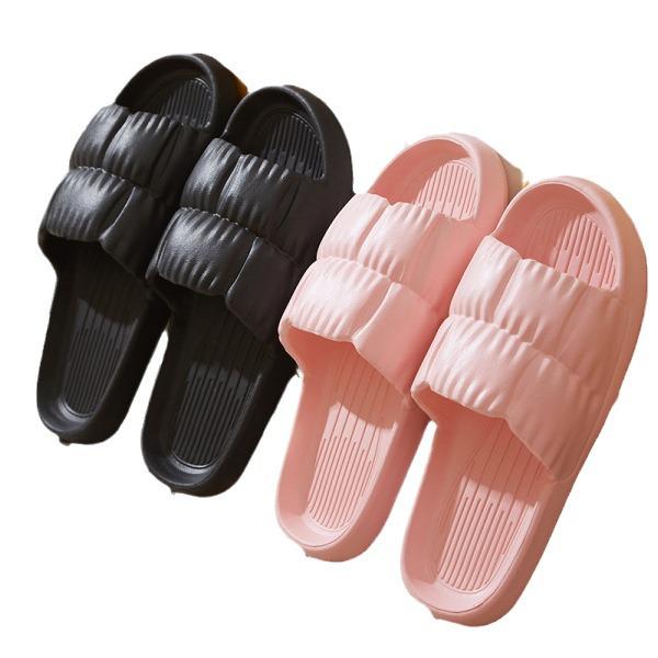 Men's Summer Non-Slip Thick Sole Bathroom Slippers with Unique Stepping Texture