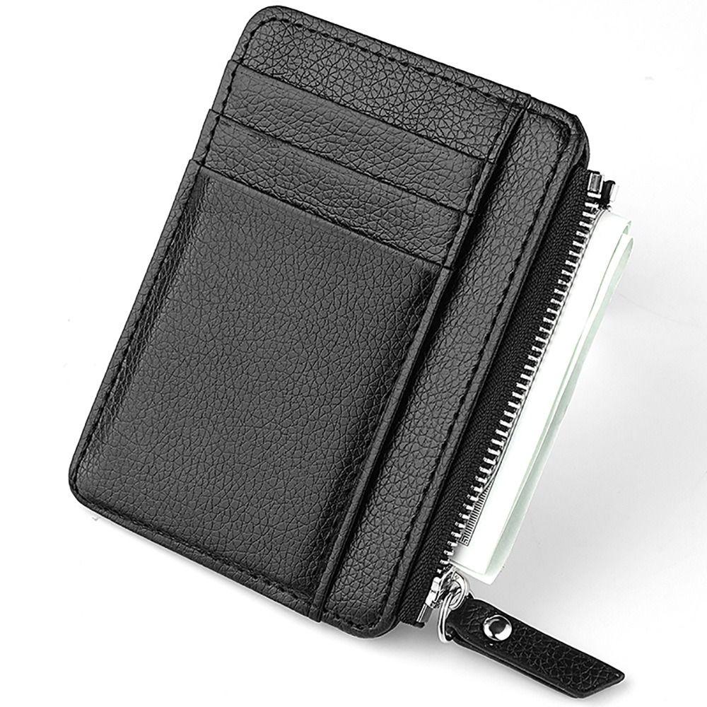 Mini Credit Card Wallet Id Card Holder For Men's Small Wallet Thin Sleeve Zipper Short Coin Wallet Business Card Bag Men Gifts