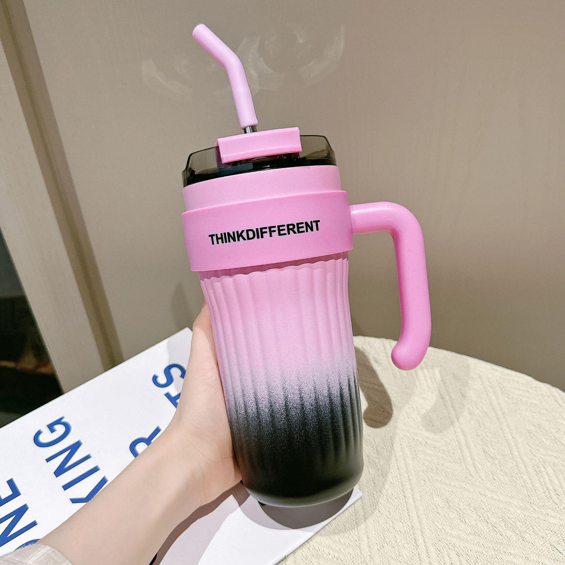 

Термос большой емкости серии Big Mac Gradient 2023 с трубочкой - Чашка для льда и воды для женщин 860ML