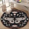 1PC Butterfly Moon Office Round Area Rug, Mat Suitable For Office, Under Office Chairs Bedroom Living Room Home Decor, Room Deco