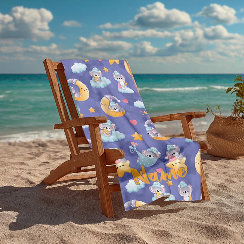 Personalisierbares Ultra-Weiches Strandtuch mit Koala-Motiv, Ideal für Pool - Camping, Tauchen - Perfekter Reisebegleiter, Lebendiges Strandtuch.