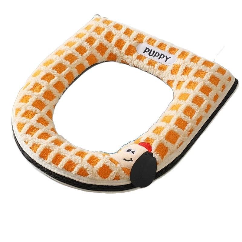 Plush Toilet Seat Cover Winter Warm Soft Fleece Bathroom Cushion Home Use All Season