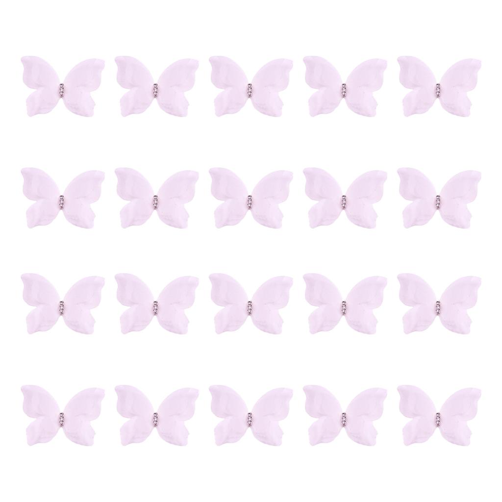 20PCS Embroidery Butterfly Appliques Sew On Patches for Sewing Craft Wedding Dress Clothing Decoration Hair Accessories