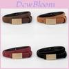 Womens Leather Belt With Alloy Square Buckle For Casual And Office Wear