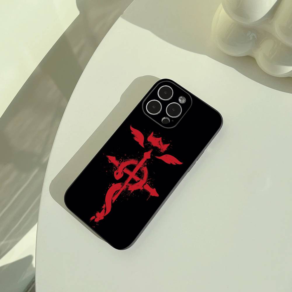 

Popular anime-F-Fullmetal -Alchemist Phone Case For iPhone 17,16,15,14,13,12,11 Pro Max,16Plus,XS Soft Black Cover iPhone16e