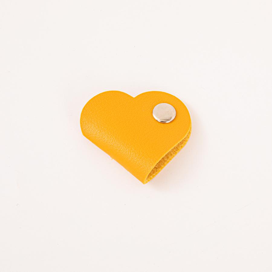 Heart-shaped Leather Cable & Earphone Organizer Winder