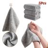 5Pcs Bamboo Charcoal Thickened Doublesided Towel Absorbent Dishcloth Anti-grease Home Kitchen Washdishing Wiping Cloth Clean Too