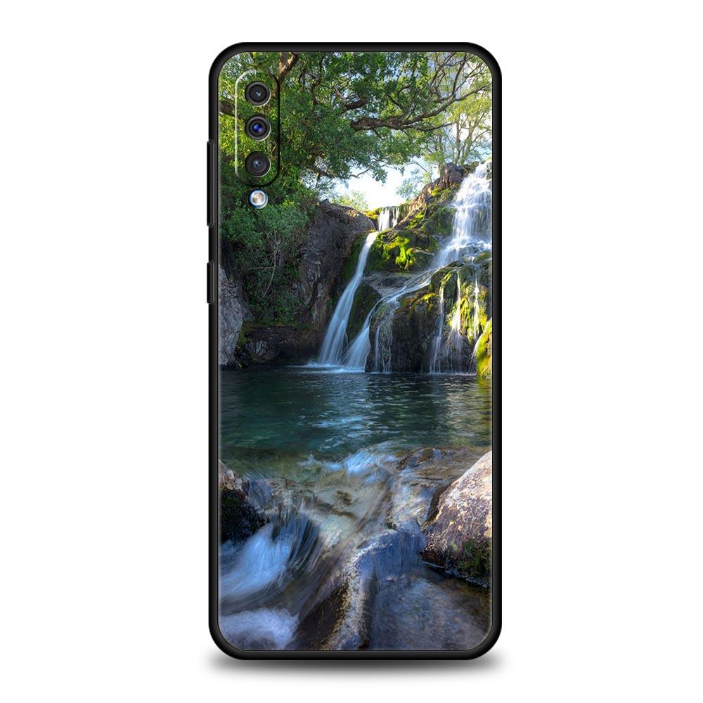 Waterfall Nature Trees Ship Case for Samsung Galaxy A52 5G A12 A70 A50 A40 A20s A30 A10s A20e A10 A22 A72 A32 A02 A42 A04S Cover