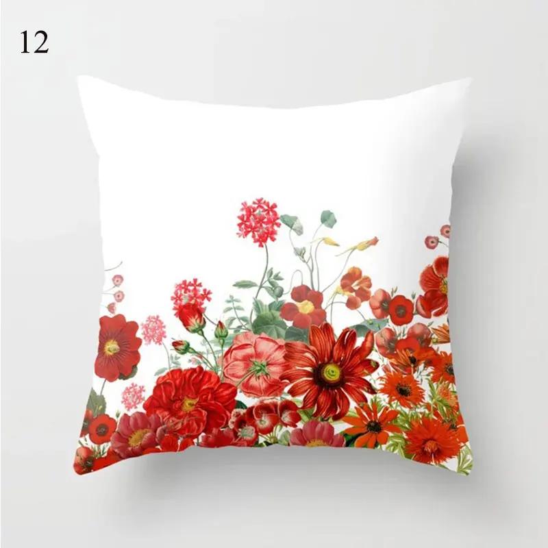 Red Printed Pillowcase Square Waist  Geometric Cute Cushion Cover Fashion Car Decoration Homeware