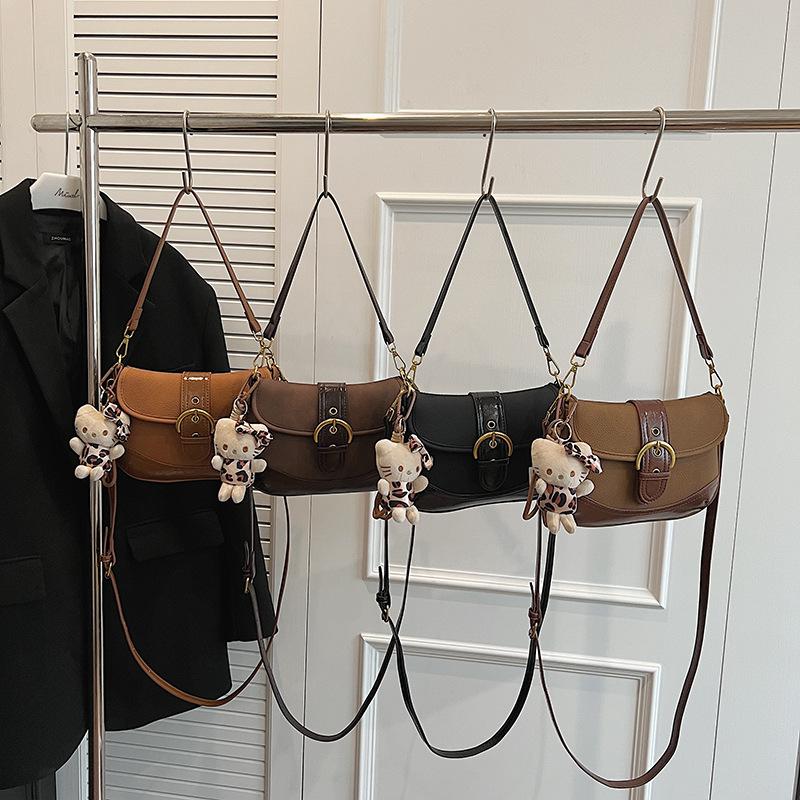 Premium Texture Saddle Bag Women'S Simple Armpit Bag Casual Handbag Shoulder Messenger Bag