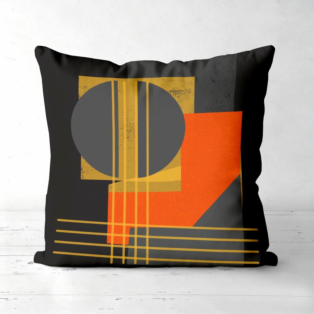 Modern Abstract Pattern Black Decorative Throw Pillows Polyester Pillowcase, Sofa Decorative Cushion Cov Headboard Pillow