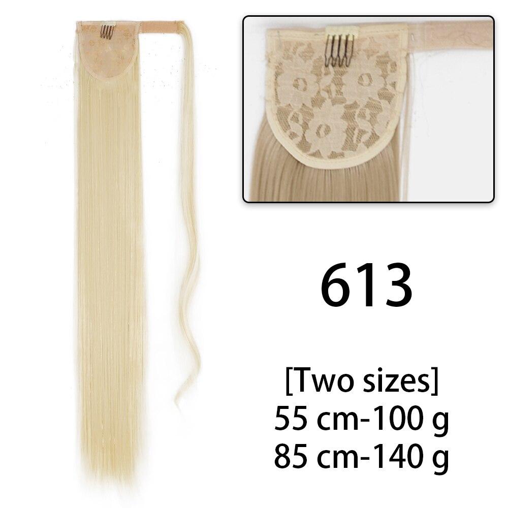 LISI HAIR Długie proste falowane syntetyczne włosy z kucykiem damskie do noszenia na co dzień to ekstra 85 cm kucyk z włosów