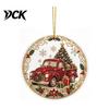 Festive Wall Hanging Christmas Acrylic Ornament, 2D Flat Double Side Printed Office Holiday Decorations Santa Snowman Pendant for Tree Window,