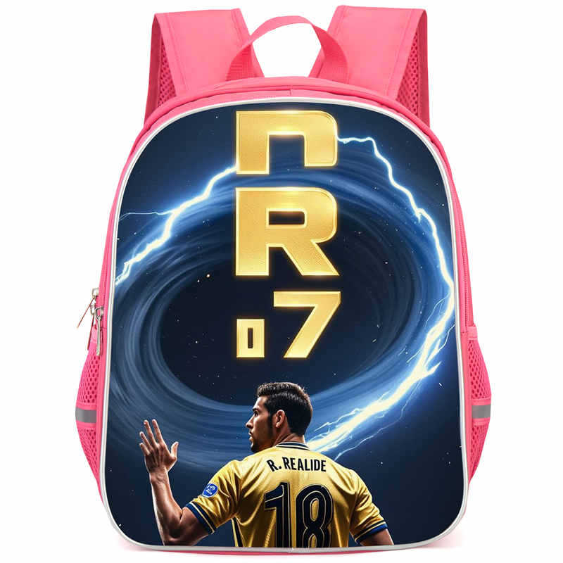 Cr7 Rucksack Hochauflösender Druck Große Kapazität Multifunktion Reißverschluss Oxford Rückenschutz Leichter Rucksack