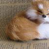 Simulation Fox Toy Realistic Adorable Plastic Fleece Long Plush Cute Squatting Fox Model for Home
