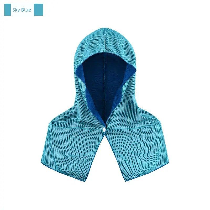 

Sun-Proof Cold Hoodie Towel Mountaineering Fishing Outdoor Sports Ice-Cold Towel New Arrival Quick-Drying Headscarf Sky Blue One size