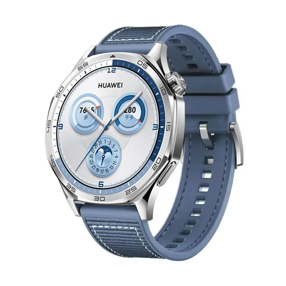 Composite silicone Strap for Huawei Watch GT5/GT4 46mm Nylon Breathable Bracelet for 22mm Huawei Watch 4 3 Pro/GT5 GT3 Pro Band