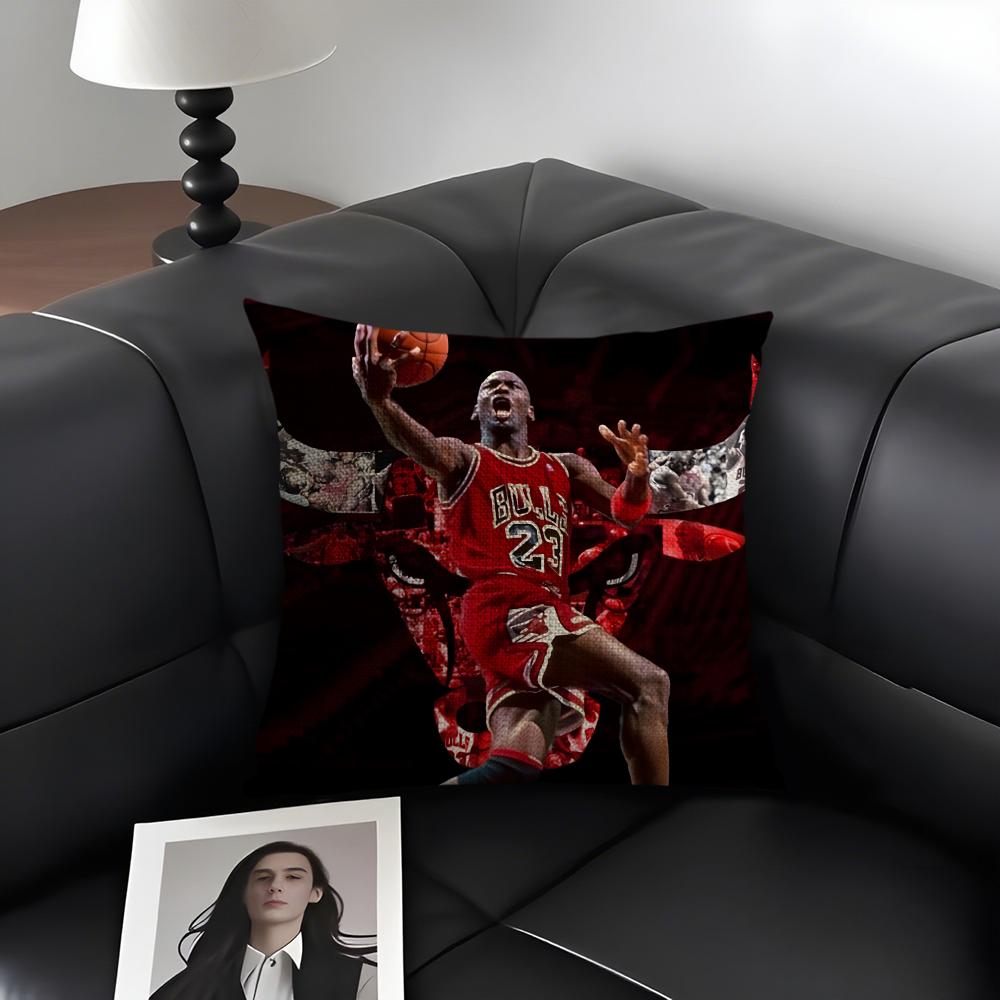 Jordan Legend Basketball Cushion Cover Natural Linen Organic Fabric DoubleSided Printing Sofa Home Decor Gift Pillow Case
