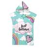 Unicorn Hooded Cloak Pink Quick Dry Large Beach Bath Towel Microfiber Wetsuit Adult Child Parent-Child Changing Poncho Bathrobe