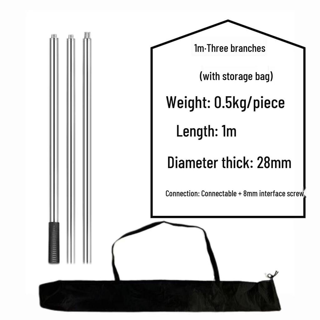 Thickened Anti-Slip Stainless Steel Fishing Net Pole for Catching Big Fish