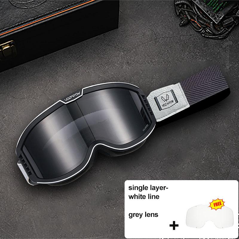 Motorcycle Goggles Photochromic 3 IN 1 Retro Cycling Sunglasses Anti-Fog Windproof Polarized Motocross Riding Glasses