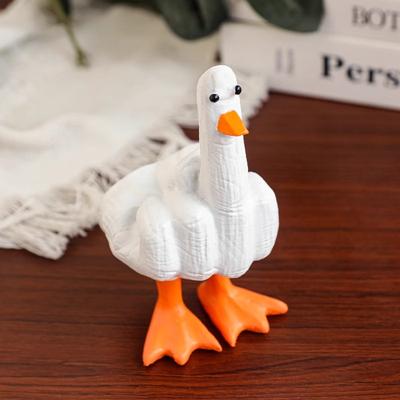 Nouveau Produit Ornement d'Artisanat Doigt d'Honneur Canard Simulation Polyvalent Décoratif Créatif Résine Bureau Ornements Excentriques