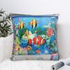 Retro Digitales Aquarium Fischglas Frutiger Aero Quadratische Kissenbezüge Polyester Auto Sitzkissenbezug Coole Dekor Kissenbezug 40*40