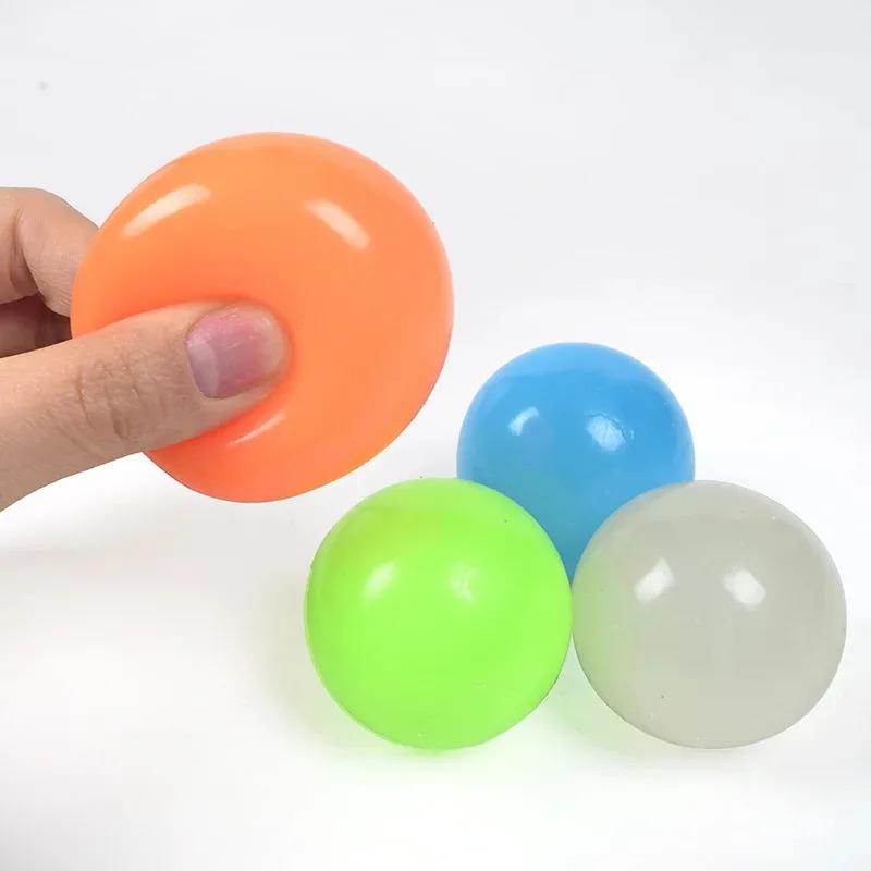Creative Sticky Ball - Glow-in-the-Dark Fluorescent Wall-Sticking Ball, Slow Rebound Toy for Stress Relief.