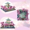 LULUFUN Micro Block Cherry Blossom Toy Garden Miniature Building Landscape Cherry Blossom Viewing Torii Gate Mini Block Assembly Kit Model DIY Spring