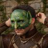 Masque Facial Animal Respirant Masque Lézard Vert Halloween, Masque Demi-Visage Texturé Réaliste, Mousse PU Léger Accessoire de Costume, pour Fêtes