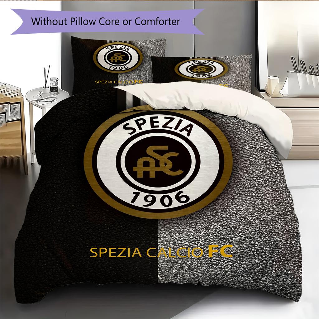 Spezia Calcio Pattern Bedding Home Decoration Birthday Gift (1 * duvet cover + 2 * pillowcase, without core)