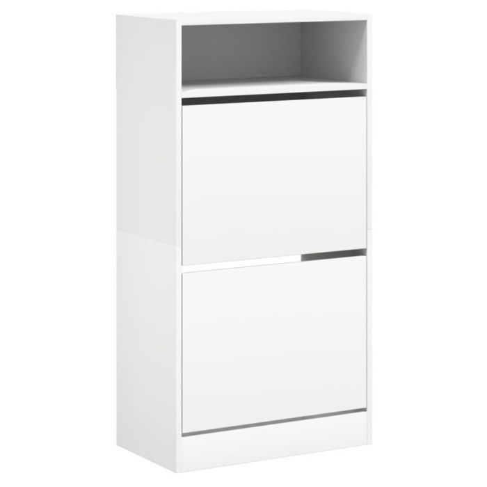 VidaXL Armoire à chaussures blanc 60x34x116 cm bois d'ingénierie 840015