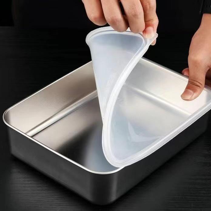 

Квадратный поднос из нержавеющей стали - Универсальный для полотенец, холодных блюд, тирамису, торта и фаст-фуда.