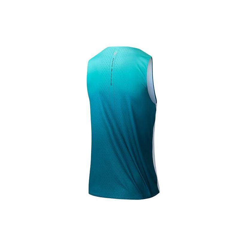 Anta Color Block Marathon Racing Training Breathable Knitted Vest Men Tops Pure-White Printed 152455105-1