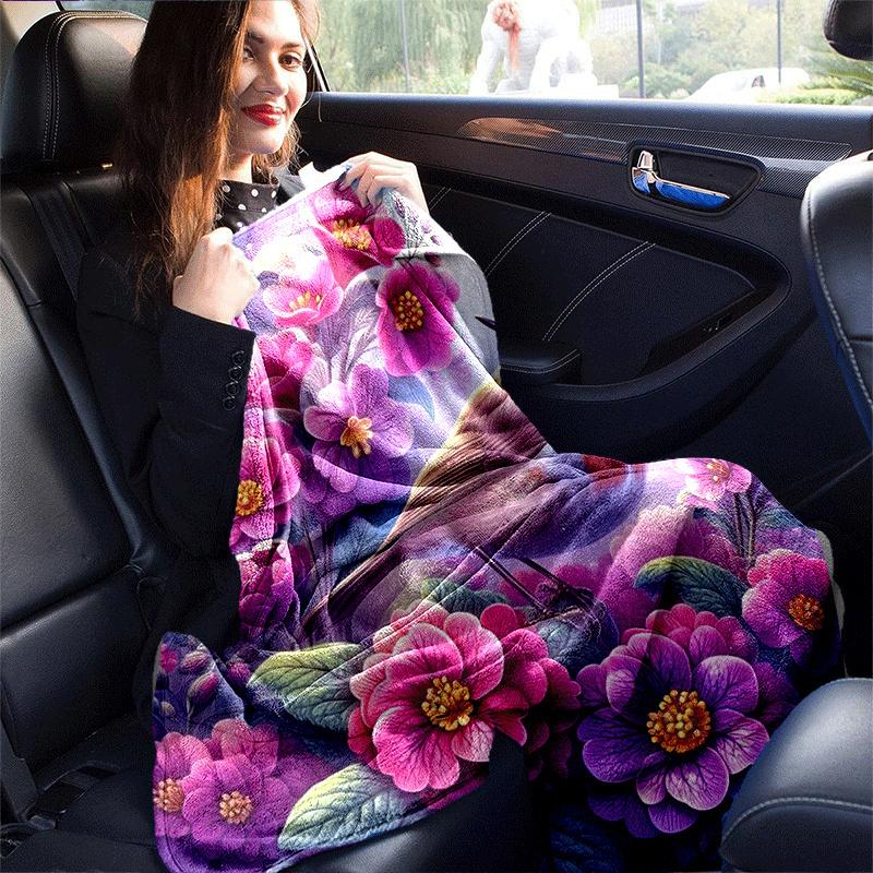 1pc Bird Printing Lightweight Flannel Blanket, Comfortable and Warm Blanket, for Camping Sofa Bed and Couch Office, Suitable for Gift Blanket